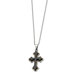 Stainless Steel IP Black Plated Cross PendantNecklace - 22 Inch