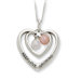 Sterling Silver Antiqued CZ Keep Love Growing 18inch Necklace