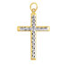 14k Two-Tone Diamond-Cut Cross Pendant