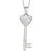 Sterling Silver Rhodium Plated Key PendantWith 1-CZ