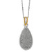 Sterling Silver 14k Gold Oval PendantStuded With Diamond - 18 Inch
