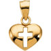 14k Yellow Gold Cross Heart Pendant7.75x10.25mm
