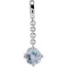 Sterling Silver Genuine Aquamarine PendantEnhancer 8mm