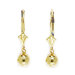 14k Yellow Gold Small Ball Drop Leverback Earrings