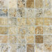 2" x 2" Tumbled Travertine Mosaic in Tuscany Scabas