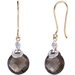 10 Karat Two Tone Gold 7.00 carat Round Checkerboard Cut Smoky Quartz Diamond Earrings (0.04 carat Stone)