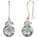 10 Karat Two Tone Gold 7.50 carat Checkerboard Cut Green Amethyst Diamond Earrings