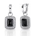 Red Carpet Splendor: Sterling Silver Celebrity Inspired Mini-hoops with Antique Style Black Onyx Dangle Earrings with CZ