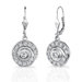 Classic Petite Swirl: Sterling Silver Bridal Style Swirl-shape Dangle Lever-back Earrings with Cubic Zirconia