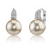 Romantic Dream: Sterling Silver Bridal Style White Pearl Cubic Zirconia Drop Earrings
