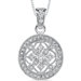 Vintage Flair: Sterling Silver Vintage Style Medallion Pendant Necklace with Cubic Zirconia