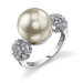 Exquisite Elegance Sterling Silver Vintage Style White Pearl Cubic Zirconia Engagement Ring