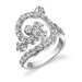 Glorious Glamour Sterling Silver White Cubic Zirconia Right Hand Flower Ring