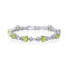 Intricate Design Oval and Round Cut Gemstone Bracelet in Sterling Silver