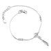 Charmed Style Sterling Silver Designer Inspired Fancy Link Chain with Heidi Klum-esque Clover Charm