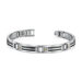 Sleek Mens Stainless Steel Bracelet with 18 Karat Gold Rivets
