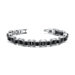 Expertly Crafted Mens Stainless Steel Bracelet with Black Links