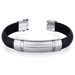 H Design Stainless Steel Black Rubber Mens Golf Bracelet