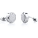 Diamond Dust Motif Bold Round Stainless Steel Cufflinks For Men
