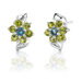 1.00 Carats Round Cut London Topaz Peridot Earrings in Sterling Silver