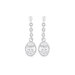 Oval Cut White CZ Dangling Earrings Sterling Silver