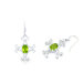 Oval Cut Peridot Drop Earrings Sterling Silver