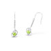 Multicut Peridot and White Cz Dangling Earrings in Sterling Silver