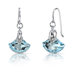 Spectacular Shell Cut 12.00 Carats Sky Blue Topaz Fishhook Earrings in Sterling Silver