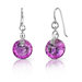 Spherical Cut 10.50 Carats Pink Sapphire Fishhook Earrings in Sterling Silver