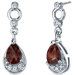 Simply Classy 1.50 Carats Garnet Dangle Earrings in Sterling Silver