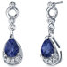 Simply Classy 2.00 Carats Blue Sapphire Dangle Earrings in Sterling Silver