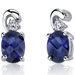 Sleek and Radiant 2.00 Carats Blue Sapphire Earrings in Sterling Silver