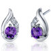 Radiant Teardrop 1.00 Carats Gemstone Round Cut Cubic Zirconia Earrings in Sterling Silver