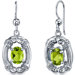 Antique Style 1.50 Carats Peridot Oval Cut Dangle Cubic Zirconia Earrings in Sterling Silver