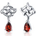 Ornate Exuberance 2.00 Carats Garnet Pear Shape Earrings in Sterling Silver
