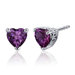 2.00 Carats Alexandrite Heart Shape Stud Earrings in Sterling Silver