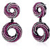 Elliptical Glamour Pink and Clear Dangle Earrings with Swarovski Elements