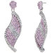 Shimmering Twist Pink Opal and Clear Dangle Earrings with Swarovski Elements