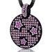Twinkling Super Star Pink and Fuchsia Swarovski Crystal Circle Pendant Necklace