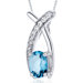 Lucid Elegance 0.75 Carats Oval Cut Swiss Blue Topaz Pendant in Sterling Silver