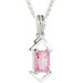 Radiant Cut Pink CZ Pendant Necklace in Sterling Silver