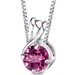 Scintillating Perfection Round Shape Pink Sapphire Pendant in Sterling Silver