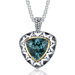 Trillion Checkerboard Cut 7.25 Carats Green Spinel Antique Style Pendant in Sterling Silver