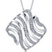 Sparkling Waves Micro Pave Cubic Zirconia Slider Pendant in Sterling Silver