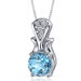 Regal Radiance 1.50 Carats Round Shape Swiss Blue Topaz Pendant in Sterling Silver