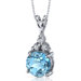 Refined Class 2.25 Carats Round Shape Swiss Blue Topaz Pendant in Sterling Silver