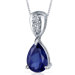 Vivid Energy 2.50 Carats Pear Shape Blue Sapphire Pendant in Sterling Silver