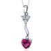 Glamorous Love 2.25 Carats Heart Shape Ruby Pendant in Sterling Silver