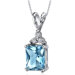 Dynamic Seduction 2.50 Carats Radiant Shape Swiss Blue Topaz Pendant in Sterling Silver
