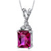 Dynamic Seduction 2.75 Carats Radiant Shape Ruby Pendant in Sterling Silver